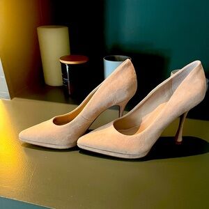 Vince Camuto Nude Suede Pumps